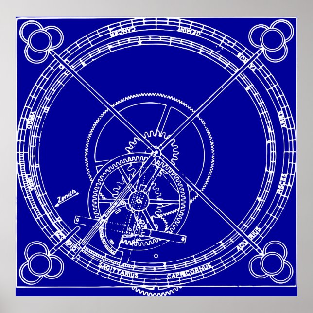 Zlock Gears Blueprint Poster (Vorne)