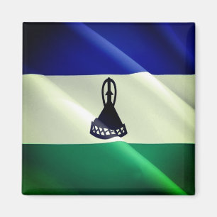 zLS002 LESOTHO, Waving Flag, Afrika, Kühlschrank Magnet