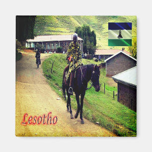 zLS003 LESOTHO, Basotho Blanket, Afrika, Kühlschra Magnet