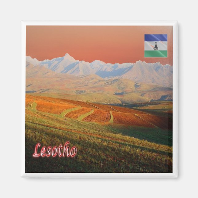 zLS005 LESOTHO, Landschaft, Afrika, Kühlschrank Magnet (Vorne)