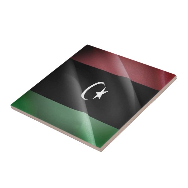 zLY002 LIBYA, Waving Flag Libanese, Afrika, Fliese (Seite)