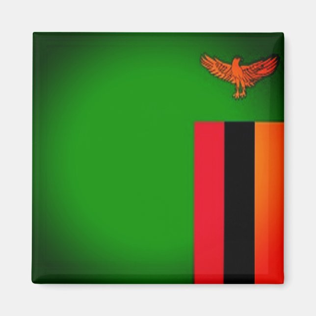 ZM001 ZAMBIA Flag, Afrika, Kühlschrank Magnet (Vorne)