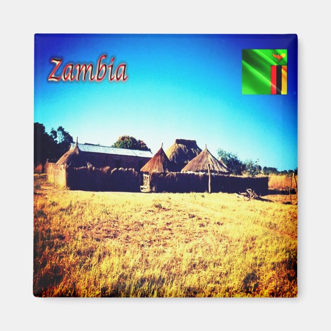 ZM008 ZAMBIA, Panorama, Afrika, Kühlschrank Magnet (Vorne)