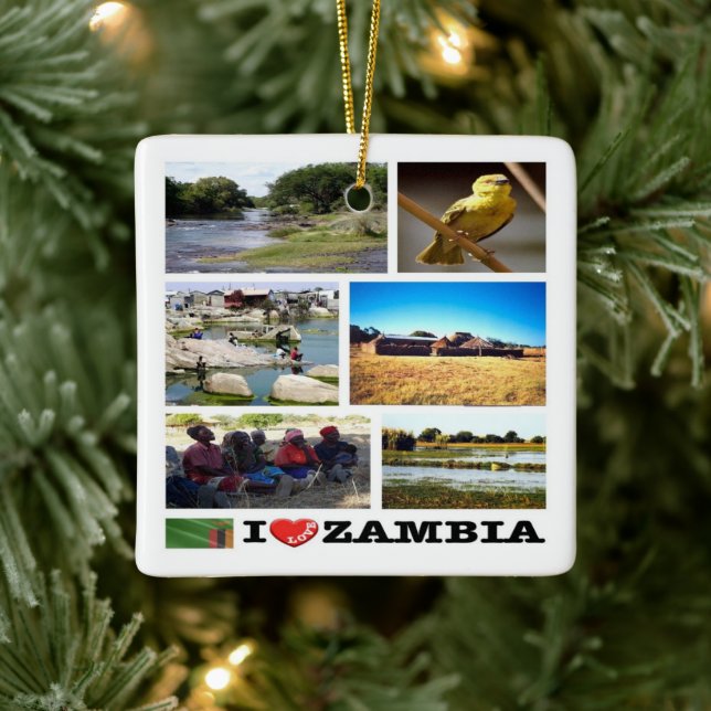 ZM010 ZAMBIA I Liebe, Mosaik, Afrika, Keramikornament (Baum)