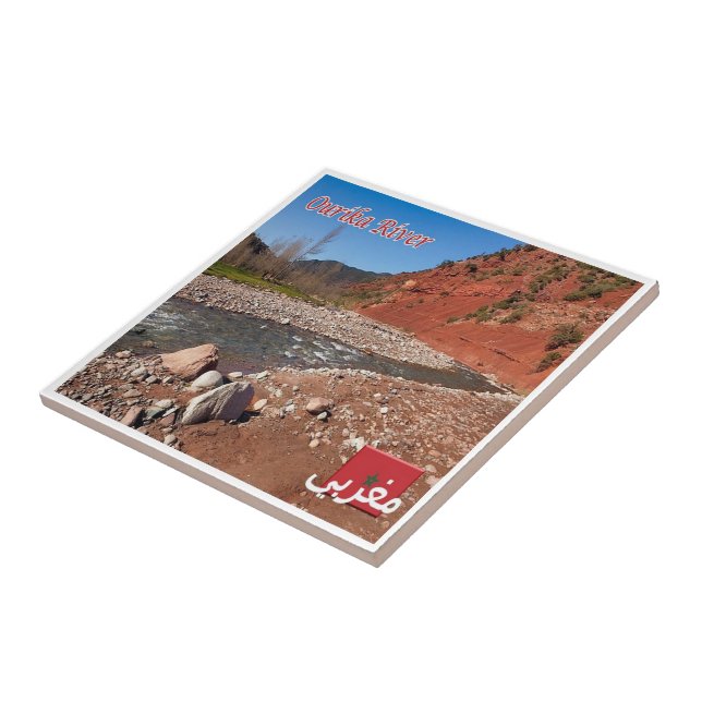 zMA022 MOROCCO, Fluss Ourika, Afrika, Fliese (Seite)