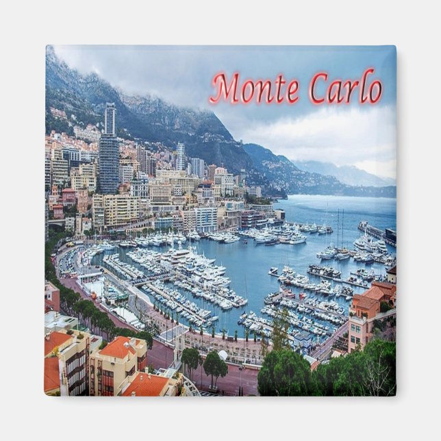 zMC018 MONTE CARLO Panorama, Monaco, Kühlschrank Magnet (Vorne)
