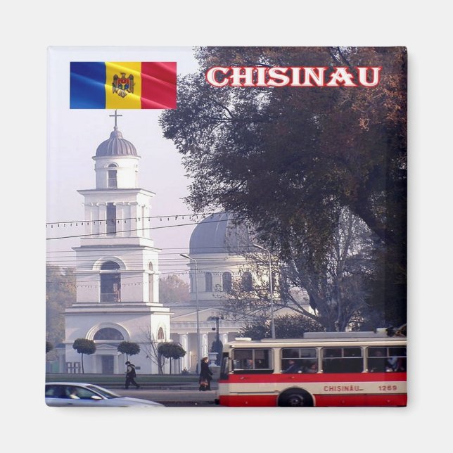 zMD010 CHISINAU Town Centre, Moldau, Kühlschrank Magnet (Vorne)
