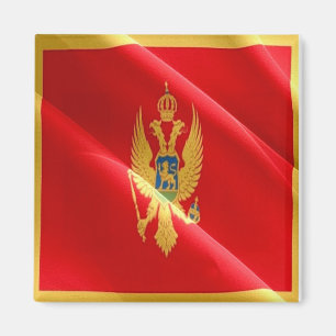 zME002 MONTENEGRIN waving FLAG Montenegro, Kühlsch Magnet