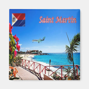 zMF007 SAINT MARTIN, Panorama, Amerika, Kühlschran Magnet