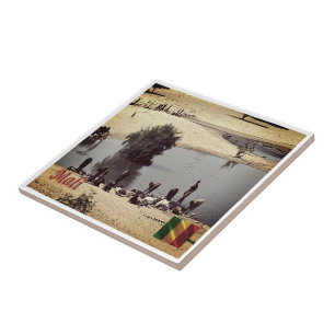 zML010 MALI, Panorama, Afrika, Fliese