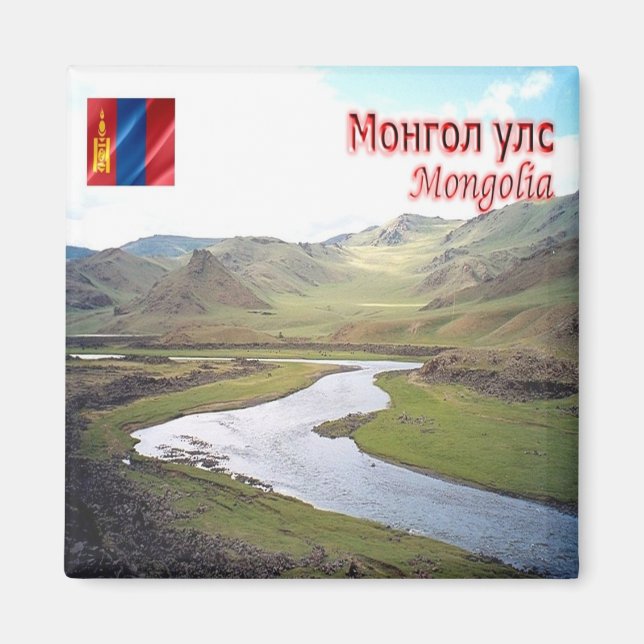 zMN007 SCHRITTE, Mongolei, Asien, Kühlschrank Magnet (Vorne)
