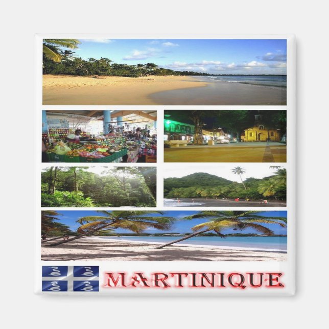 zMQ003 martinique, Mosaik, Amerika, Kühlschrank Magnet (Vorne)