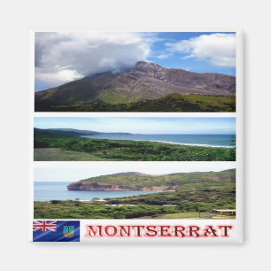 zMS003 MONTSERRAT, Mosaik, Amerika, Kühlschrank Magnet