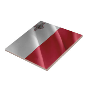 zMT002 MALTESE waving FLAG Malta, Fliese