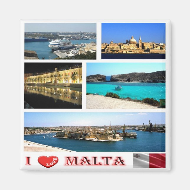 zMT007 MALTA "I Liebe", Kühlschrank Magnet (Vorne)