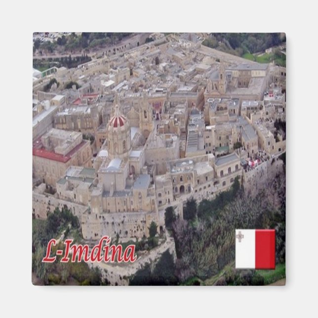 zMT009 MDINA SkyLine, Malta, Kühlschrank Magnet (Vorne)