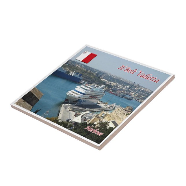zMT014 IL BELT Hafen VALLETTA, Malta, Fliese (Seite)