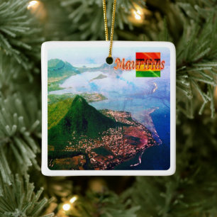 zMU007 MAURITIUS, Luft View, Afrika, Keramikornament