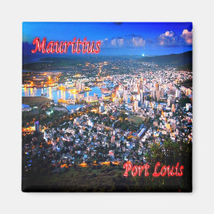 ZMU013 PORT LOUIS, Panorama, Mauritius, Kühlschran Magnet
