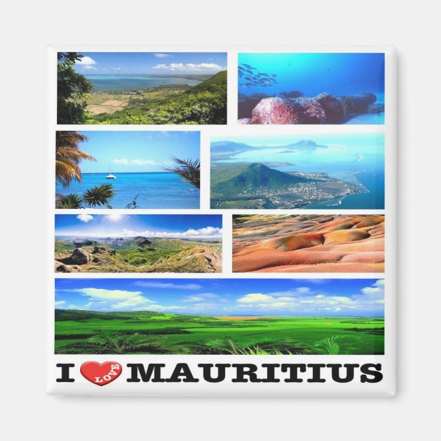 zMU021 MAURITIUS I Liebe, Mosaik, Afrika, Kühlschr Magnet (Vorne)