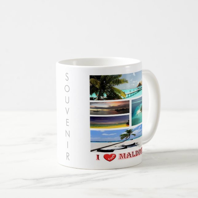 zMV009 i Liebe MALDIVES Collage, Kaffeetasse (VorderseiteRechts)