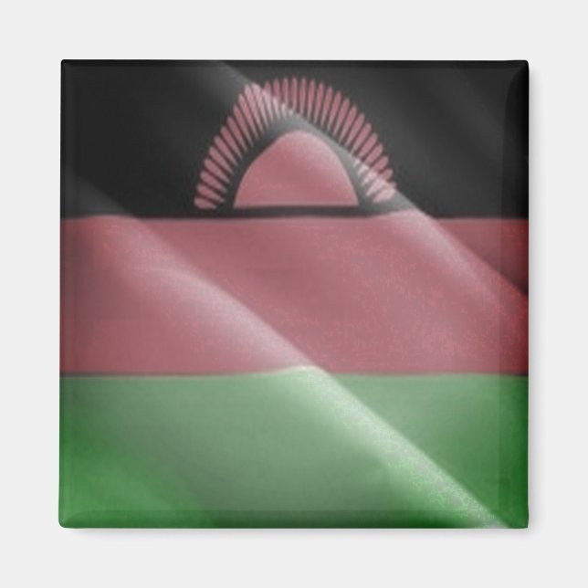 zMW002 MALAWI, Waving Flag, Afrika, Kühlschrank Magnet (Vorne)