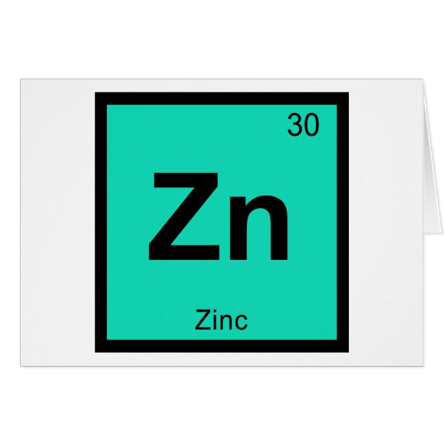 Zn - Zink Chemie - Periodischer Tabellensymbol (Vorderseite (Horizontal))