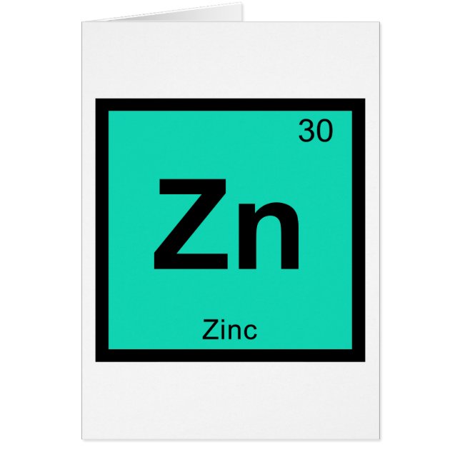 Zn - Zink Chemie - Periodischer Tabellensymbol (Vorne)