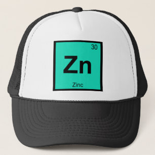 Zn - Zink Chemie - Periodischer Tabellensymbol Truckerkappe