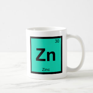 Zn - Zink Chemie - Periodisches Symbol-Element der Kaffeetasse