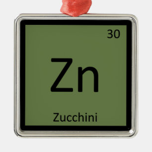 Zn - Zucchini Gemüse Chemie Periodensystem Silbernes Ornament