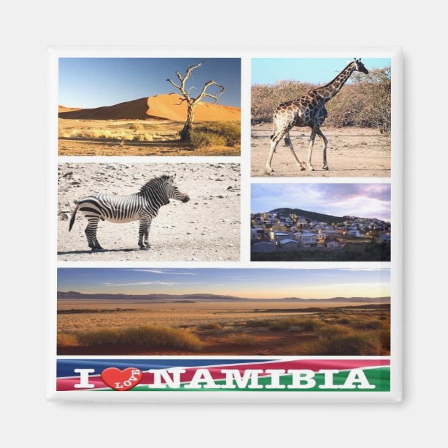 zNA007 NAMIBIA I Liebe, Mosaik, Afrika, Kühlschran Magnet (Vorne)