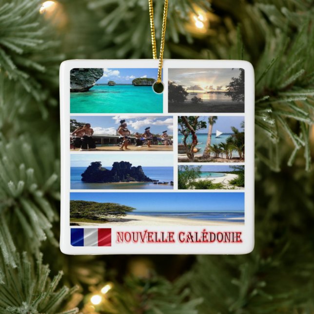 zNC003 NEUKALEDONIEN, Mosaik, Ozeanien, Keramikornament (Baum)