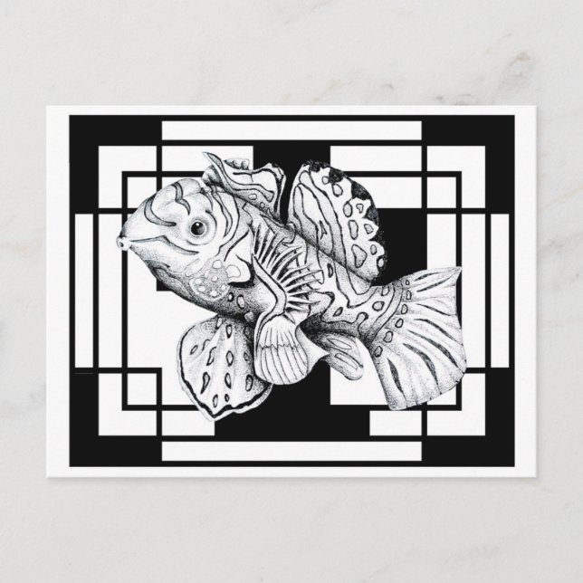 ZNDC Studio's Mandarin Fish Postcard Postkarte (Vorderseite)