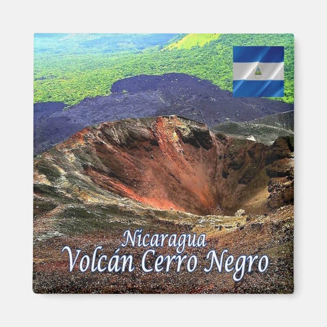 zNI007 VOLCANO CERRO NEGRO, Nicaragua, Kühlschrank Magnet (Vorne)
