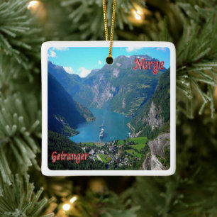 zNO005 GEIRANGER, Norwegen, Keramikornament