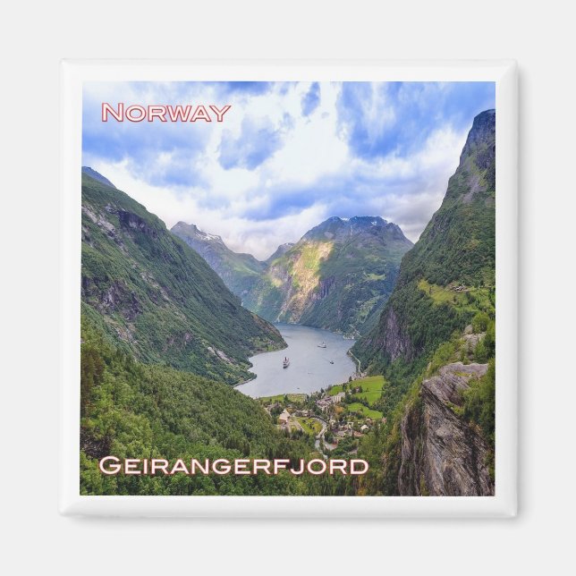 zNO019 GEIRANGERFJORD, Norwegen, Europa, Kühlschra Magnet (Vorne)