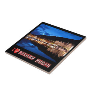 zNO021 BERGEN, Norwegen "I Liebe", Fliese