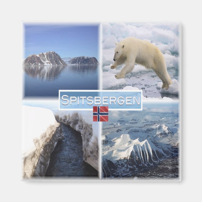 zNO029 SPITSBERGEN, Norwegen, Europa, Kühlschrank Magnet (Vorne)