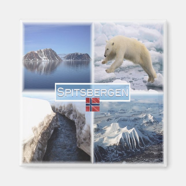 zNO042 SPITSBERGEN, Norwegen, Europa, Kühlschrank Magnet (Vorne)