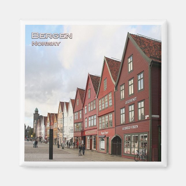 zNO044 BERGEN BRYGGEN, Norwegen, Europa, Kühlschra Magnet (Vorne)