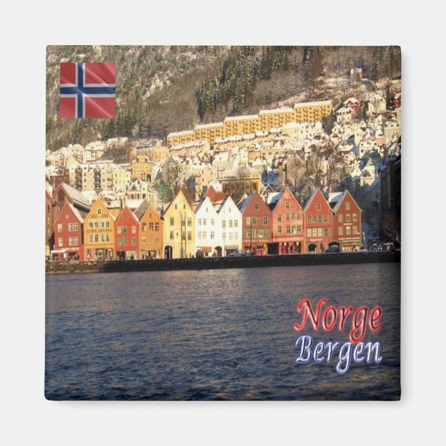 zNO074 BERGEN BRYGGEN, Norwegen, Europa, Kühlschra Magnet (Vorne)
