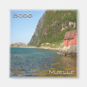 zNO076 BODØ Mjelle Beach, Norwegen, Europa, Kühlsc Magnet