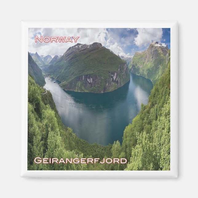 zNO121 GEIRANGERFJORD panorama, Norwegen, Kühlschr Magnet (Vorne)
