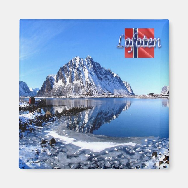 zNO138 WINTER auf den LOFOTEN-Inseln, Norwegen, Magnet (Vorne)
