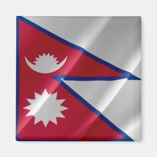zNP002 waving Nepalese FLAG Nepal, Kühlschrank Magnet