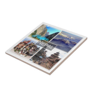 ZNP009 NEPAL Collage, Asien, Fliese