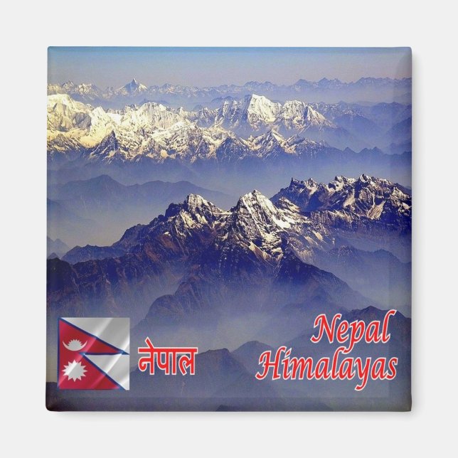 zNP013 Bergkette HIMALAYAS, Nepal, Kühlschrank Magnet (Vorne)