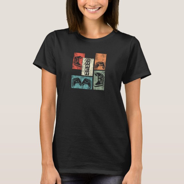 Zocker Sayings Retro Gaming Controller Gamer Pul T-Shirt (Vorderseite)