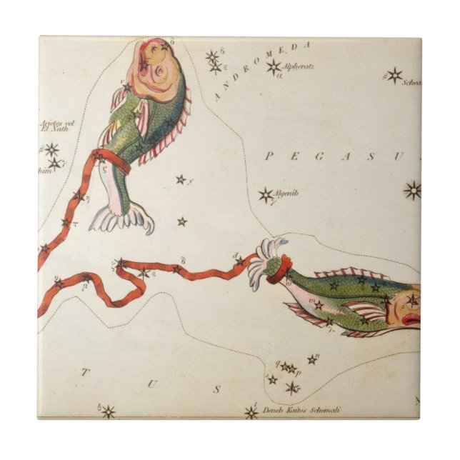''Zodia Sign: Pisces'' Keramik Fliese (Vorderseite)